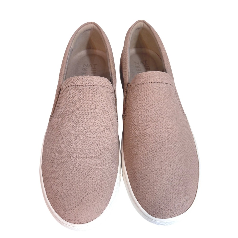 Naturalizer Marianne Womens 12W Leather Slip On Sneakers Taupe Comfort NWOB
